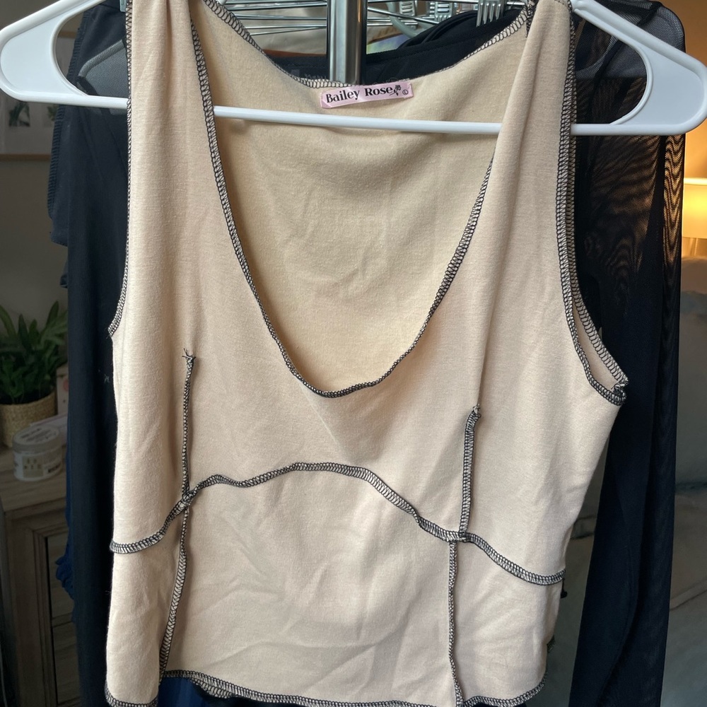 Princess Polly Tan Corset Crop Top Tank